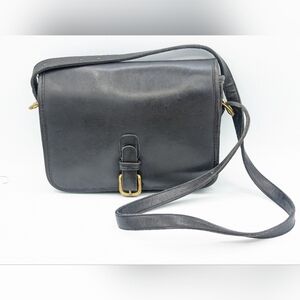 Vintage Coach Saddle Pouch Small | Style 9590 | Black with Brass Hardware |